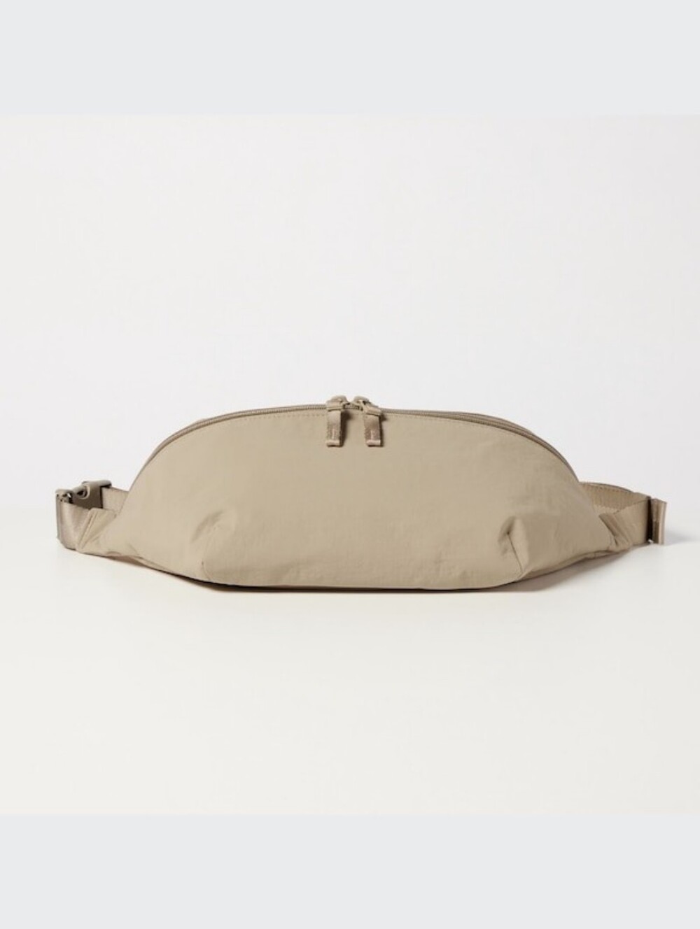 Uniqlo Nylon Crossbody Bag Funny Pack Waist Shoulder Handbag Beige Khaki Pockets - Picture 4 of 16